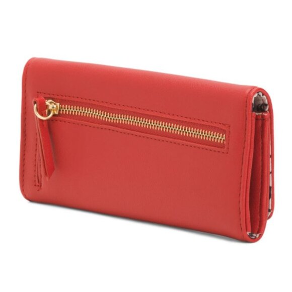 NWT JUICY COUTURE Red Lovely Stud Accents Day Flap Wallet - Picture 3 of 9